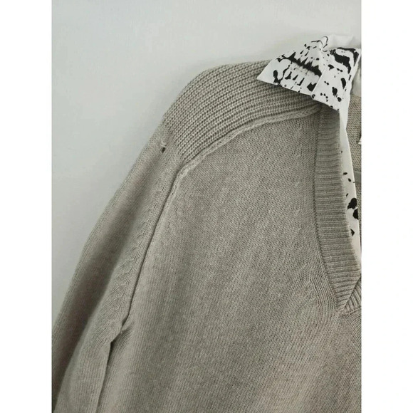 Brochu Walker Looker Cashmere Wool Layered V-Neck Oversize Sweater FLAWS size S - Picture 3 of 16